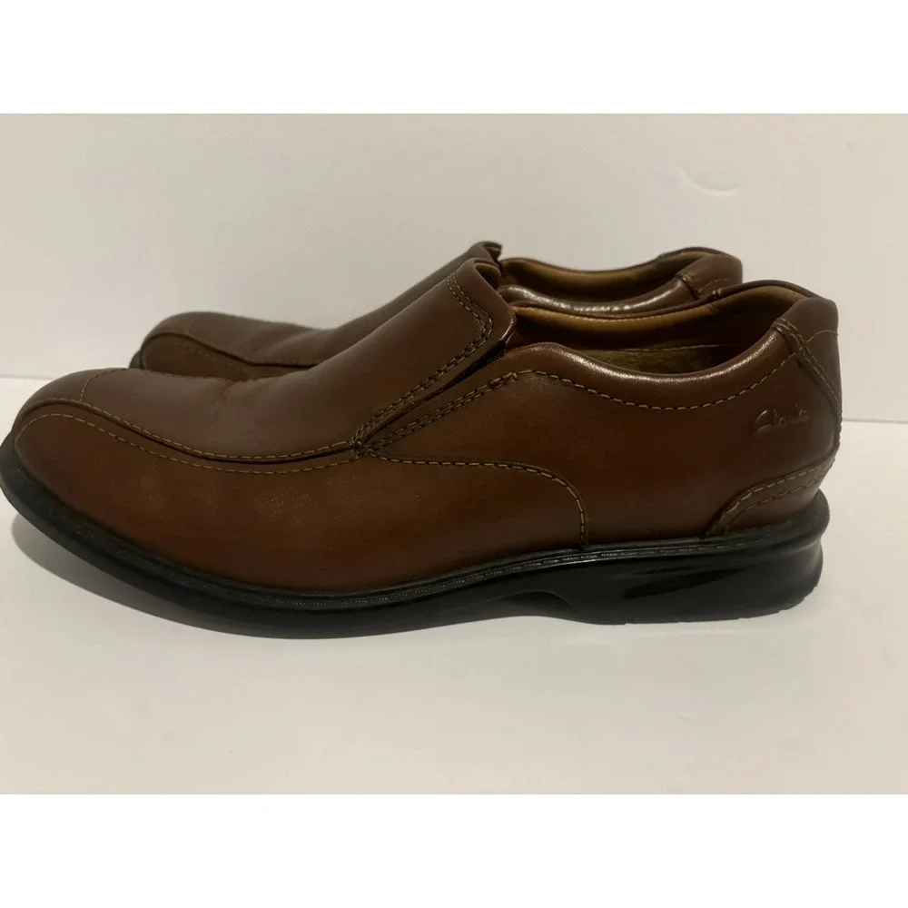 Clarks Colson Knoll Men's Brown Leather Shoes Loafers‎ Slip On Size 12/13